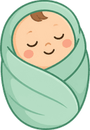 Peacefully sleeping swaddled baby — unit within capacity