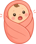 Crying swaddled baby — unit in surge