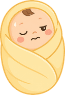 Swaddled baby stirring with one eye open — unit near capacity